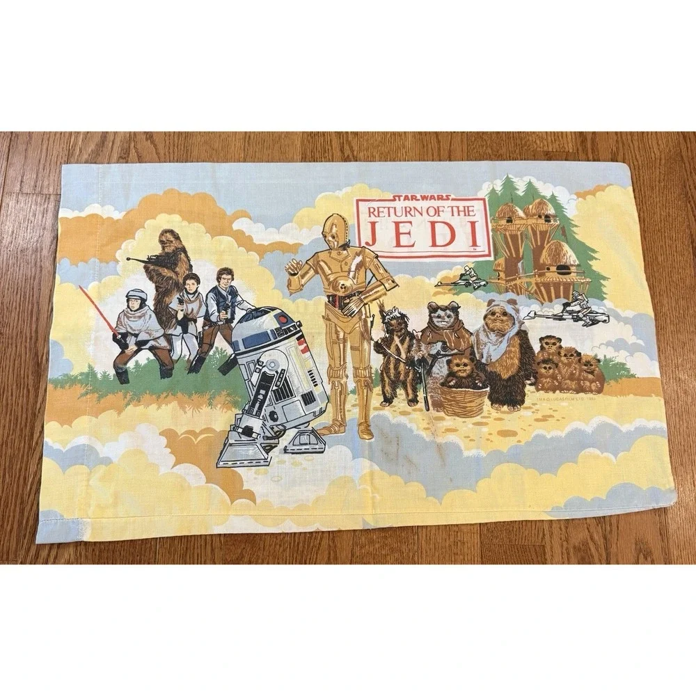 1977  Bibb VINTAGE STAR WARS FLAT SHEET AND PILLOWCASE Full Size Darth Vader